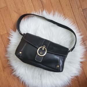 NWOT Relic Black Leather Buckle Shoulder Bag